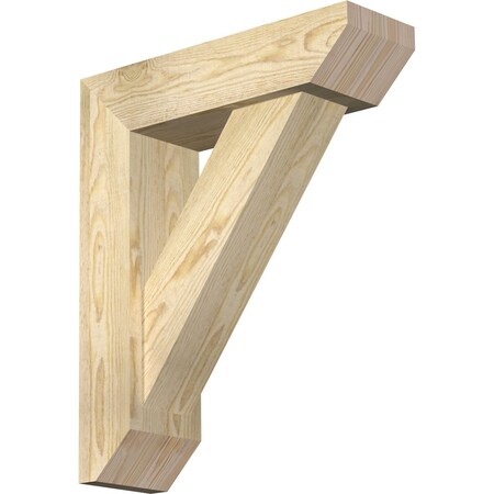 Ekena Millwork Traditional Slat Rough Sawn Bracket w/ Offset Brace, Douglas Fir, 6"W x 20"D x 24"H BKT0604X20X24TRA06RDF